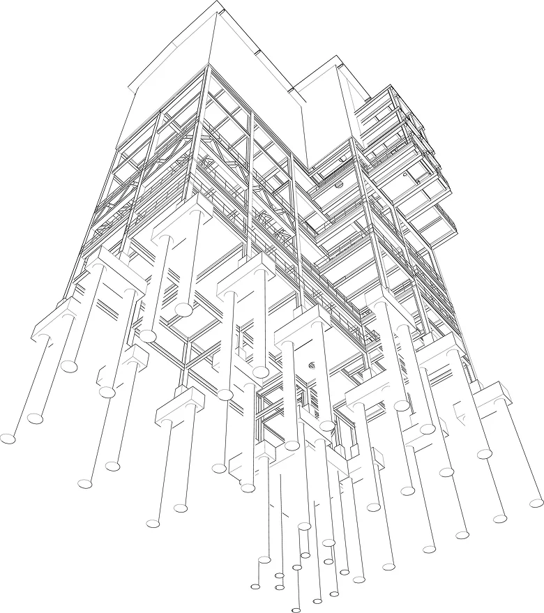 3d illustration building construction
