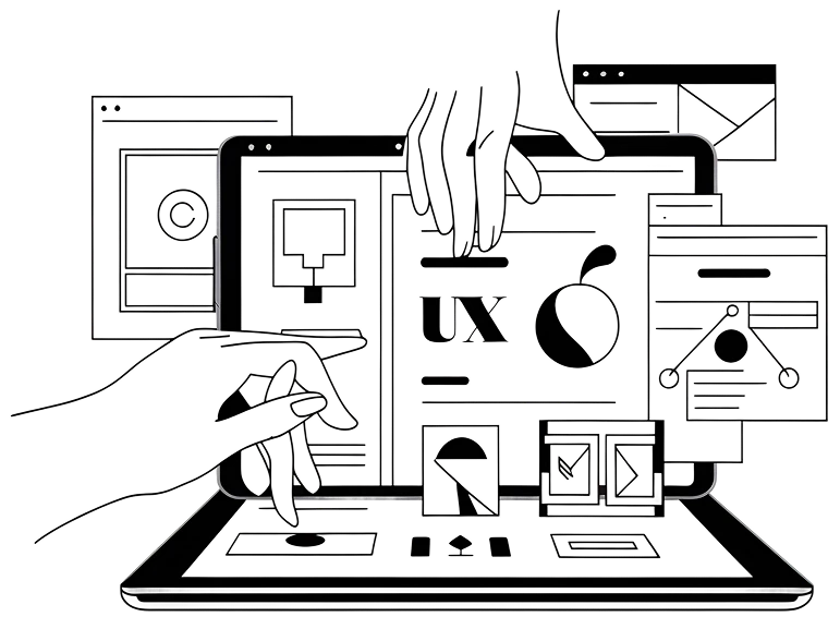 ui ux representations with tablet 1