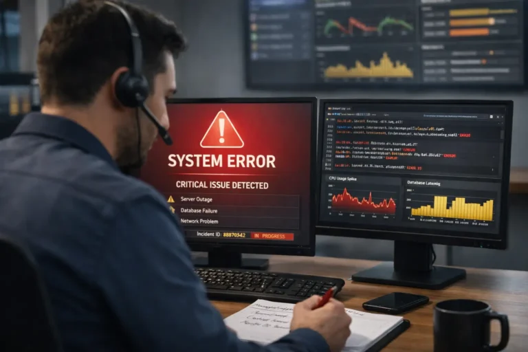Freelance DevOps engineer investigating a critical system incident and root-cause analysis